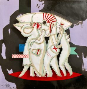 Reliefcollage aus Zeichnung