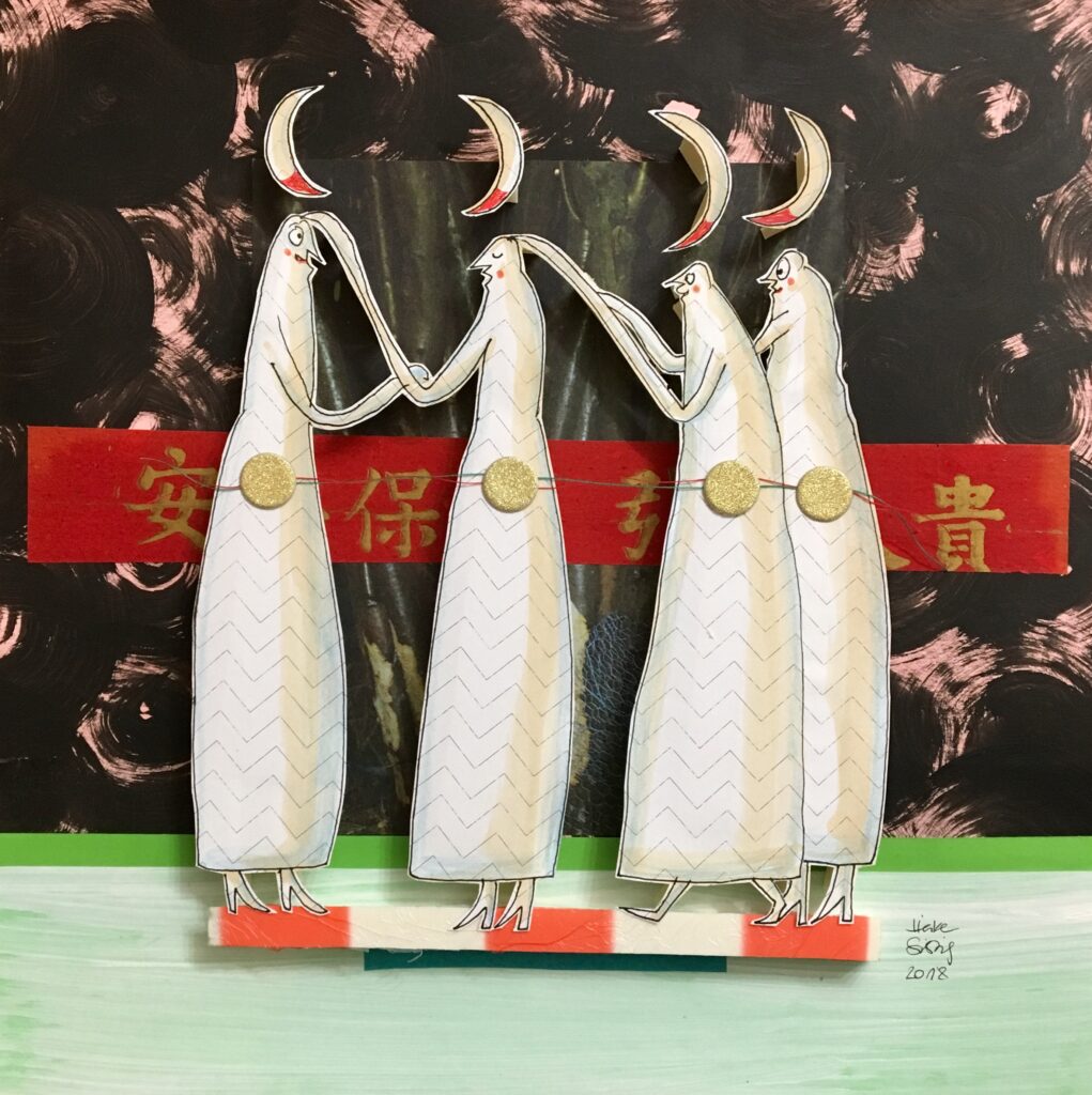 Reliefcollage aus Zeichnung