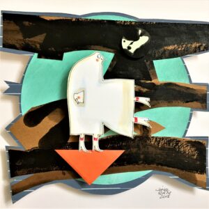 Reliefcollage aus Zeichnung