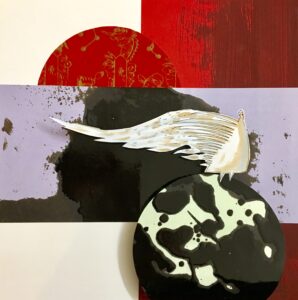 Reliefcollage aus Zeichnung